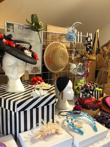 Customer photo review of Fascinator Box Stripe Design 30cm Wide HA030