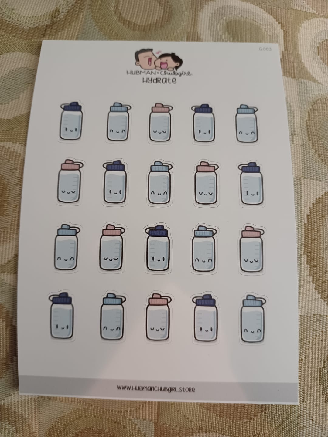Customer photo review of Hydrate Planner Stickers