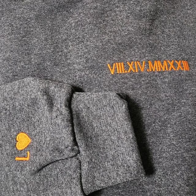Customer photo review of Custom Embroidered Roman Numeral Hoodie