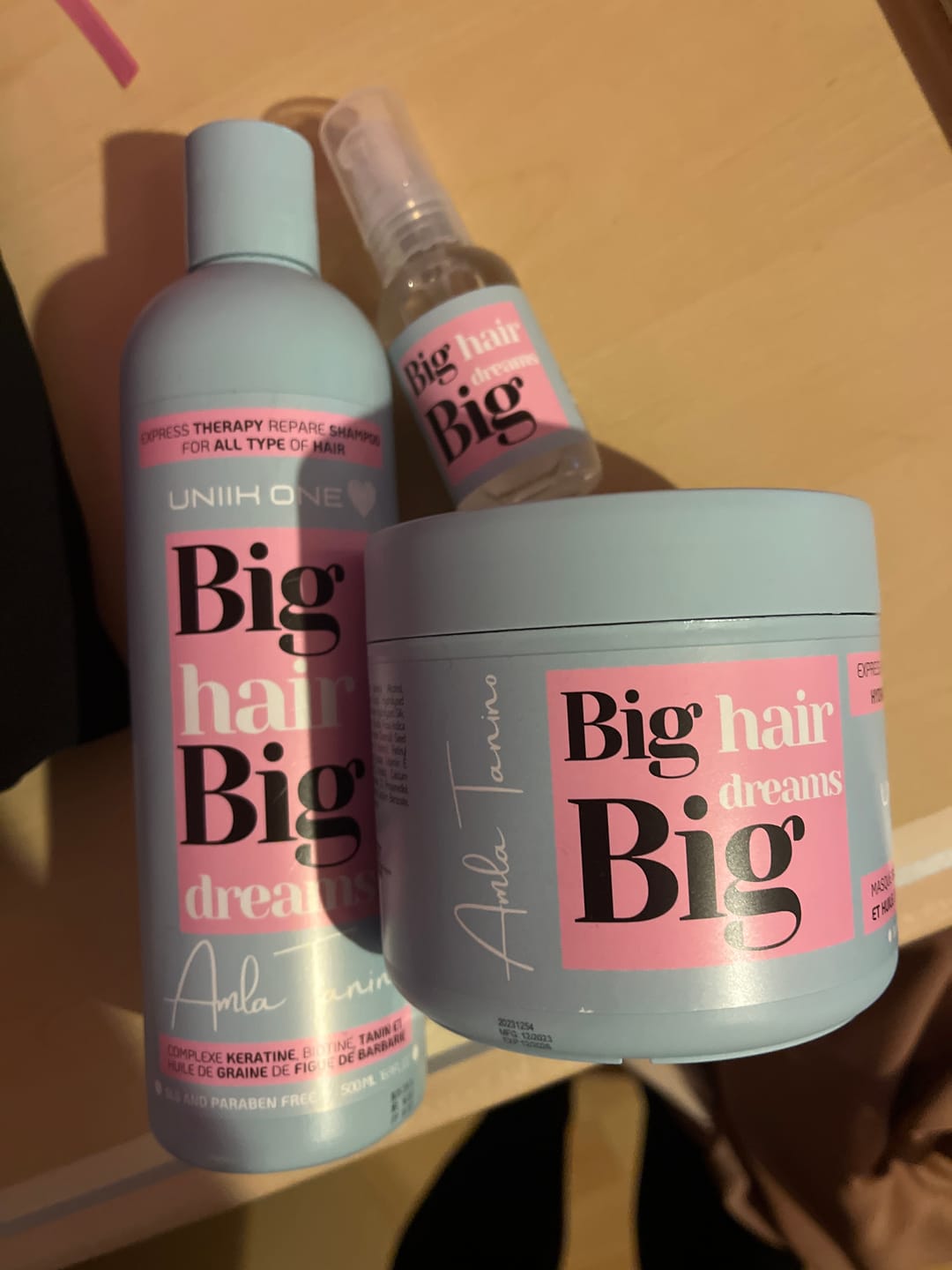Customer photo review of Gamme Amla Tanino - Kit complet - Shampooing, masque et sérum