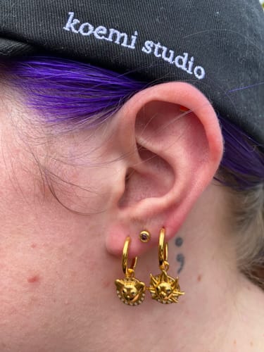 Customer photo review of Pirate Ship Earrings