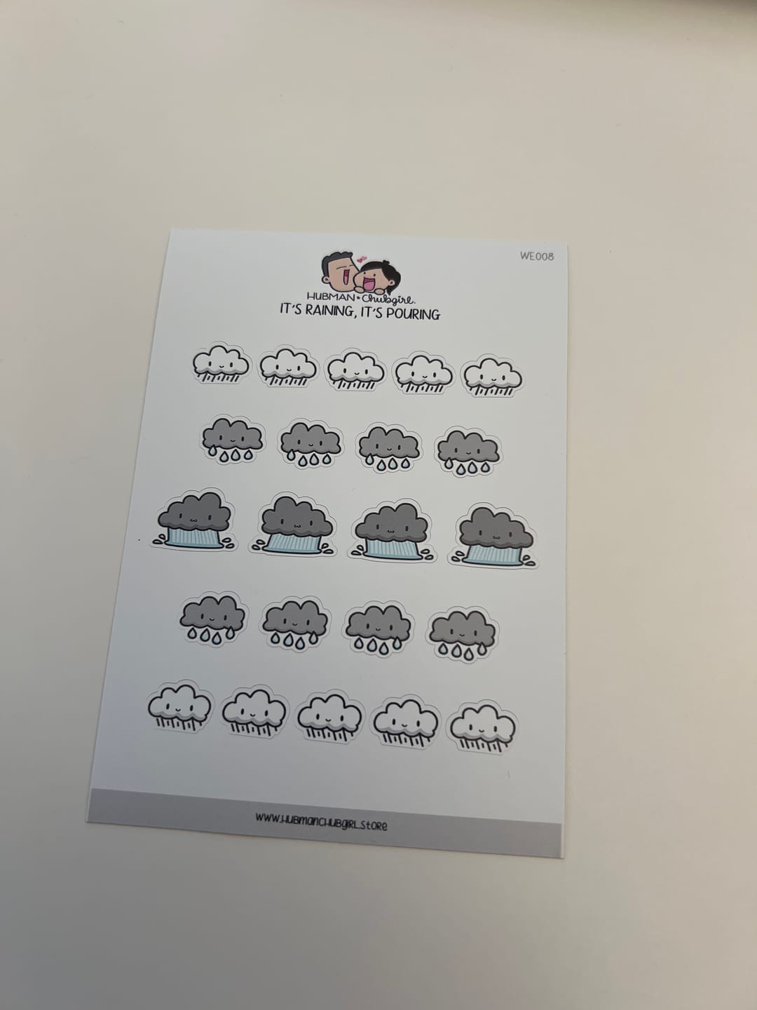 Customer photo review of It's Raining, It's Pouring Planner Stickers