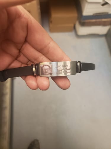 Customer photo review of Custom Photo - Memorial Gift For Family, Pet - Personalized Engraved Bracelet