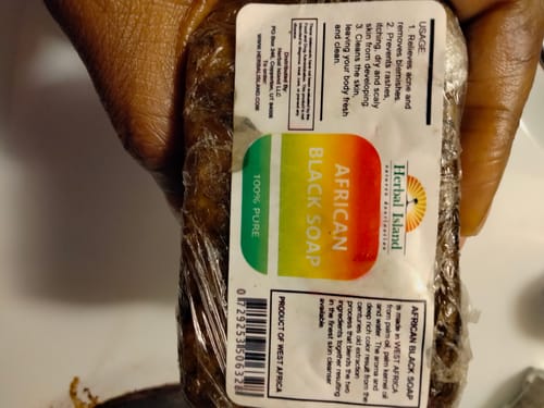 Customer photo review of Organic Natural Raw African Black Bar Soap