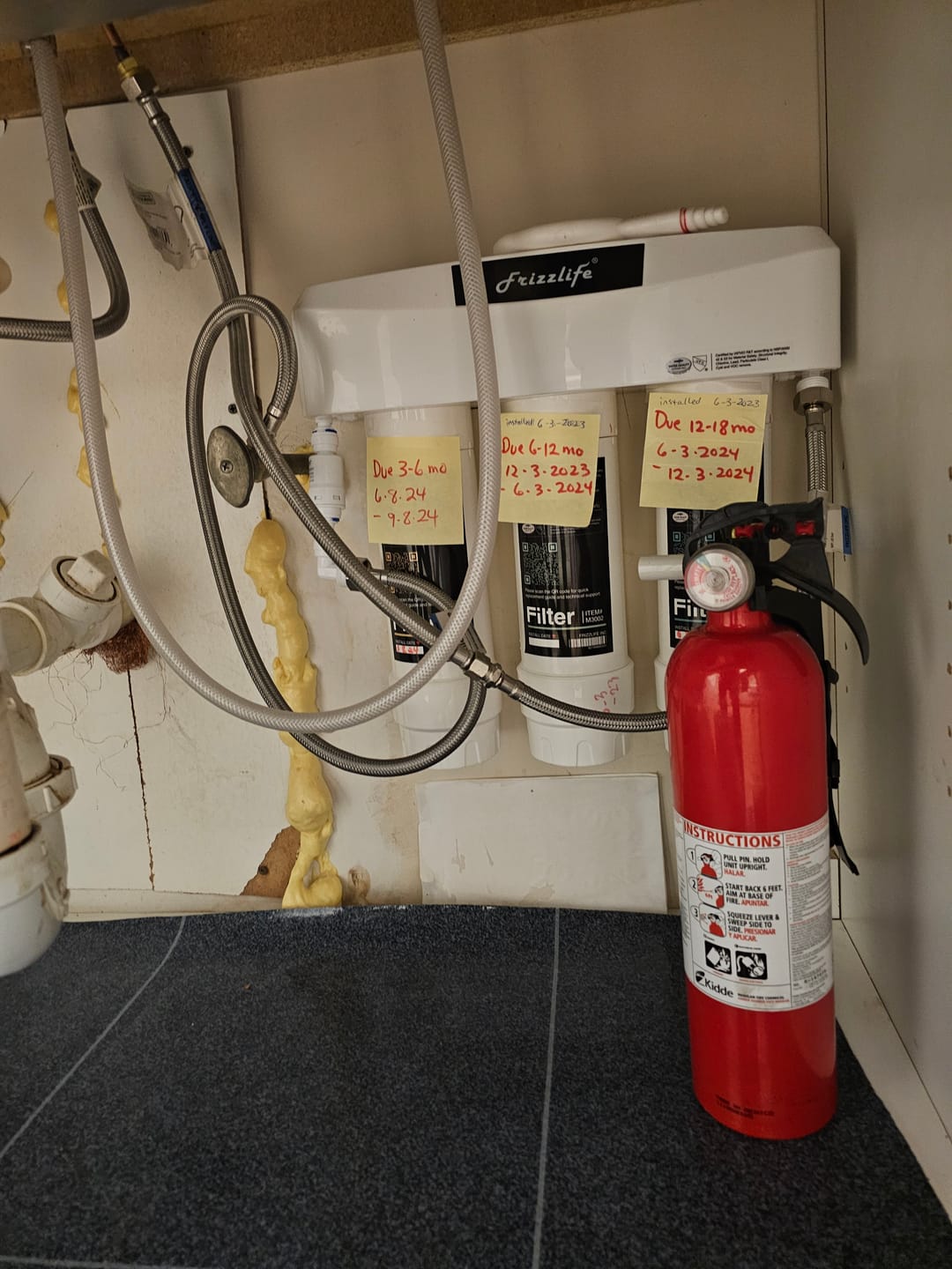 Customer photo review of Frizzlife 3-Stage Under Sink Water Filter System SK99-NEW, Direct Connect