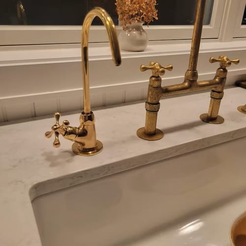 Customer photo review of Unlacquered Brass Water Dispenser Kitchen Faucet, Cold Water Single Hole