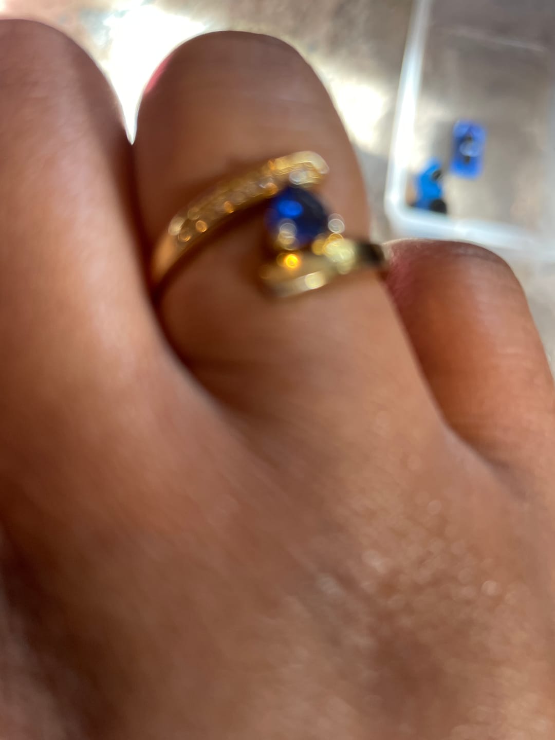 Customer photo review of Engraved Birthstone Ring