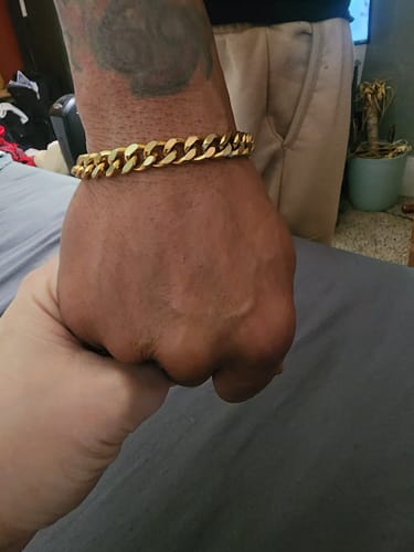 Customer photo review of 10mm 14K Gold IP Mens Cuban Bracelet