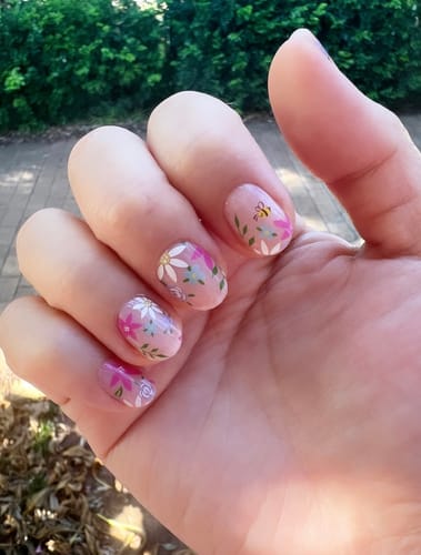 Customer photo review of Flower Super Jellies DIY Semi Cured Gel Nail Wraps