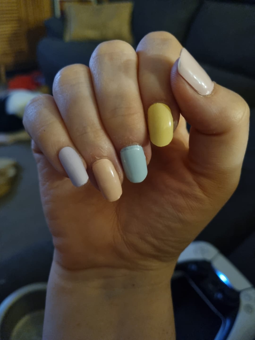 Customer photo review of Pastel Rainbow DIY Semicured Gel Nail Sticker Kit