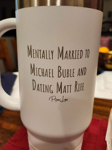 Customer photo review of Custom Text Here Premium 40oz Tumbler (Free Straw)