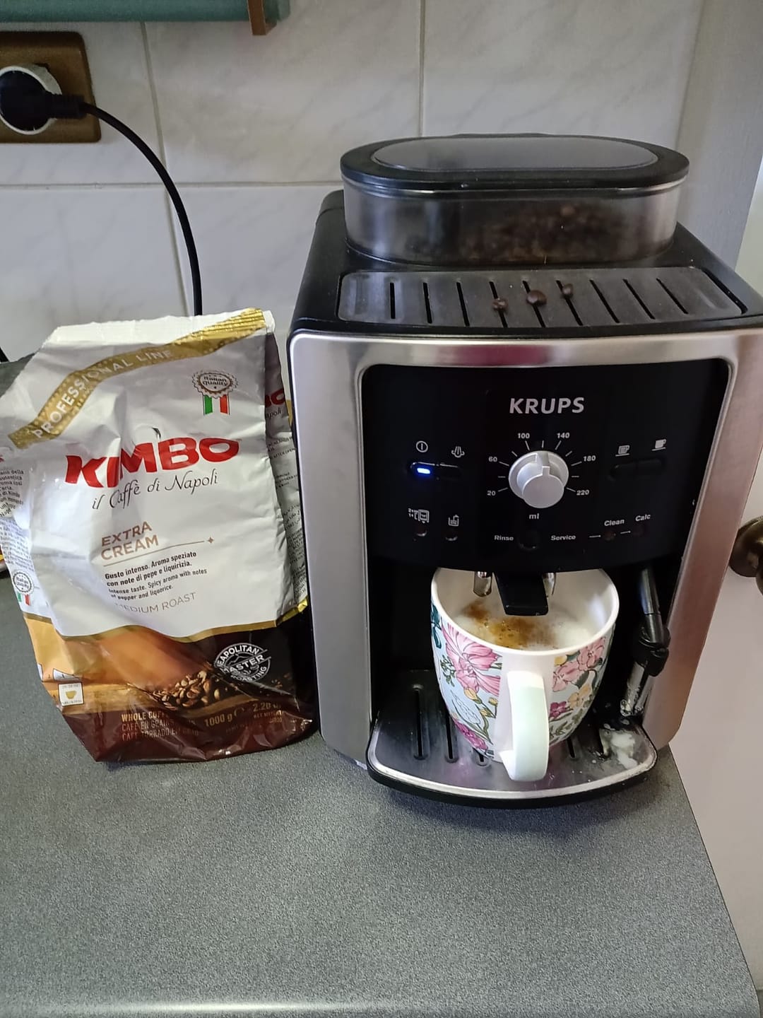 Customer photo review of Kimbo Espresso Extra Cream 1kg Grano Entero