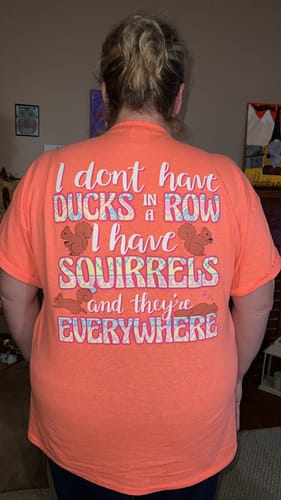 Customer photo review of Squirrels Everywhere - Bright Coral