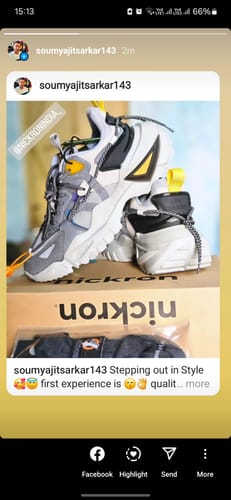 Customer photo review of Rocket Boost Grey High Heel Funky Designer Low Top Sneakers