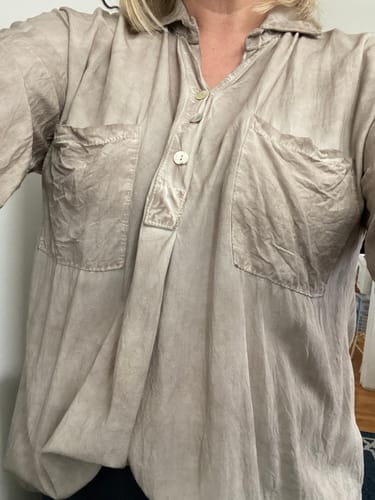 Customer photo review of Oversized Boyfriend Shirt (Taupe)