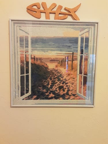 Customer photo review of 5D Diamond Painting Fenster zum Strand