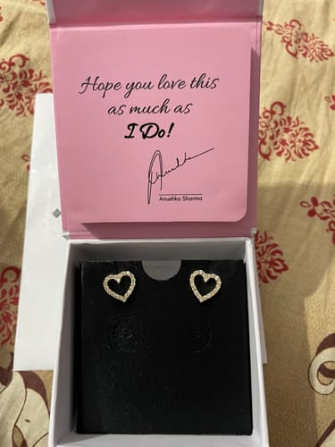 Customer photo review of Golden Heart Will Go On Studs