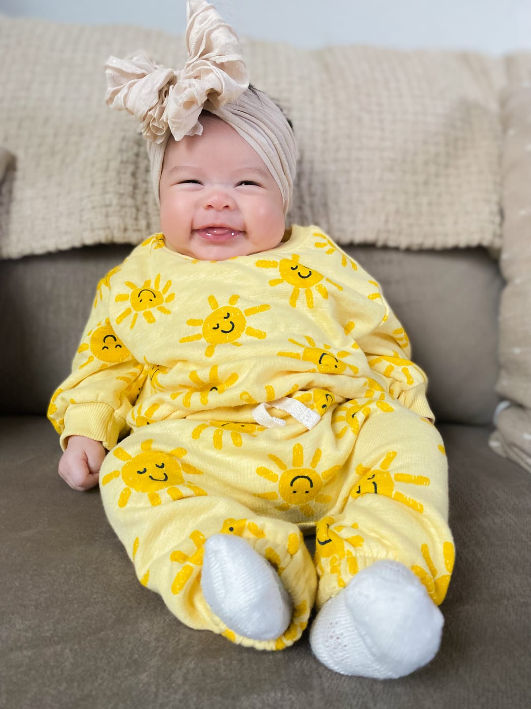 Customer photo review of Ruffled Headband- Sandy