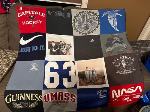 T-shirt quilt featuring washington capitals hockey team by Lisa from MA