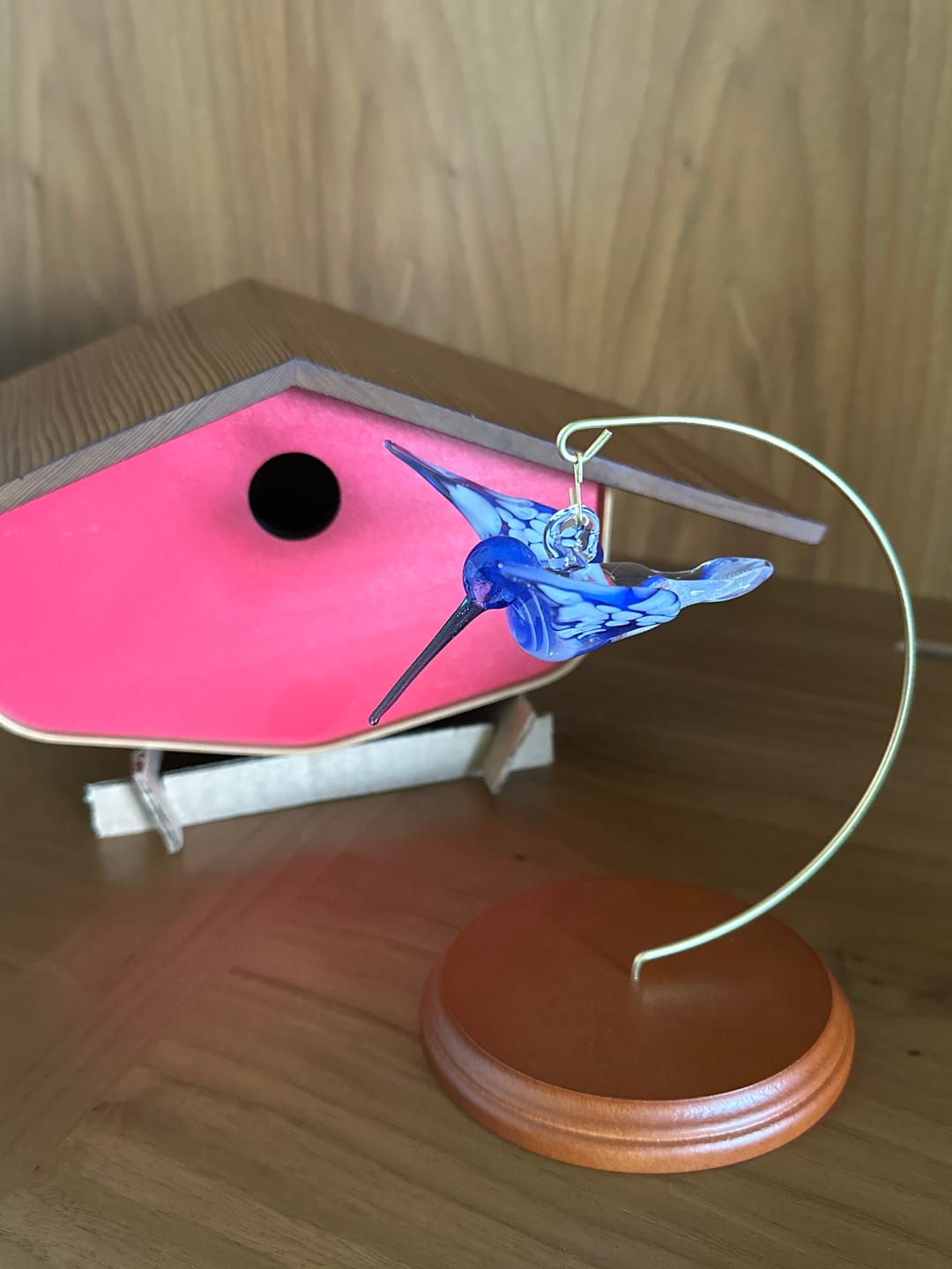 Customer photo review of Blue Glass Hummingbird with Infused Ash