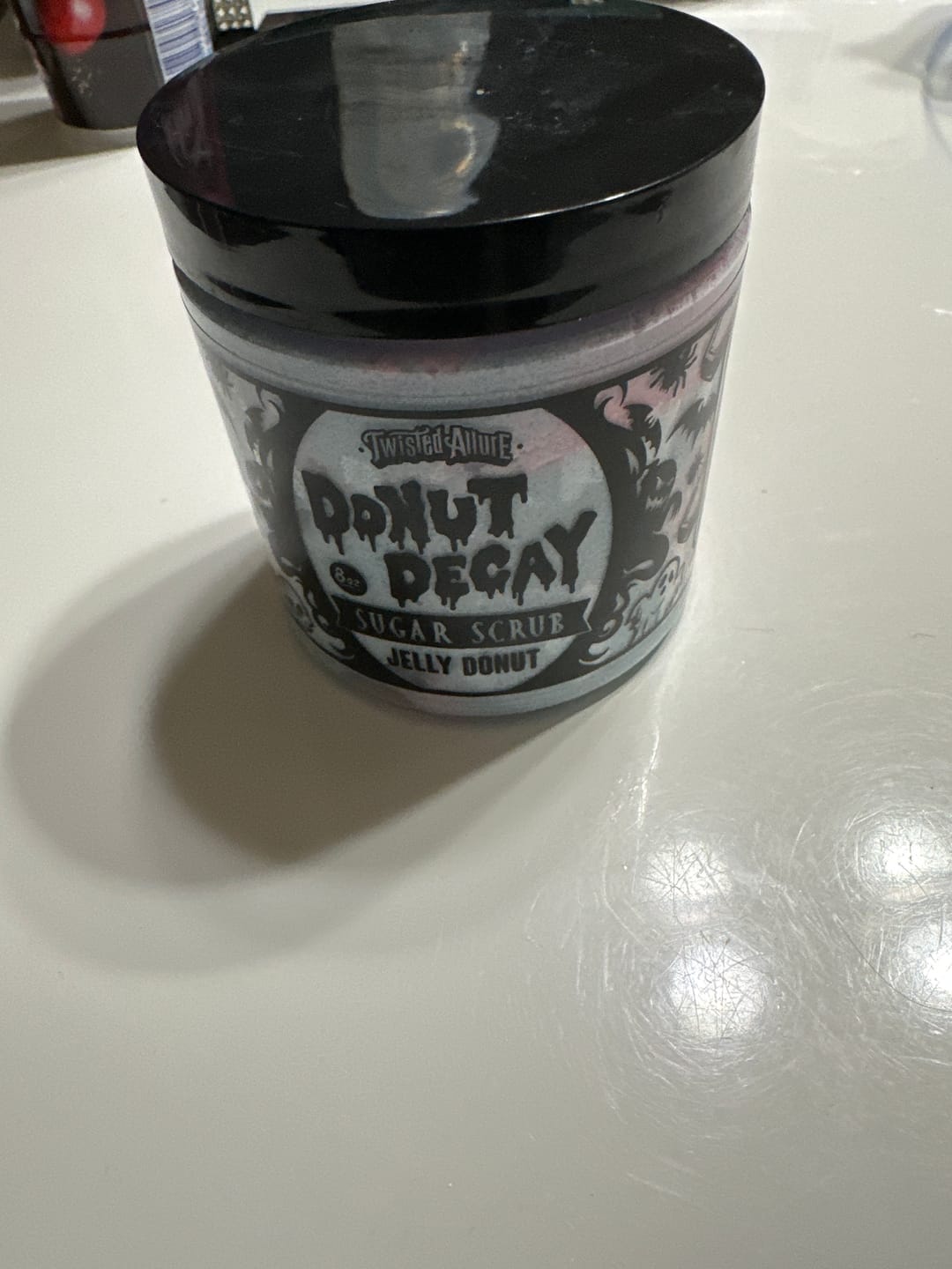 Customer photo review of Donut Decay Sugar Scrub  (Jelly Donut)