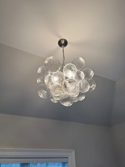 Customer photo review of Modern Decorative Swirled Glass Cluster Bubble Chandelier