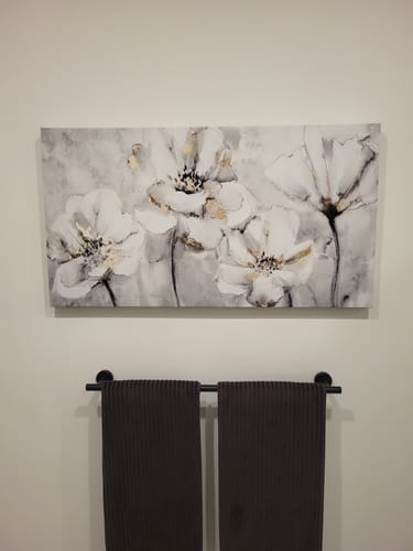 Customer photo review of 'Grey & Gold Flower' Framed Canvas