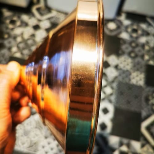 Customer photo review of Unlacquered Solid Copper Rain Shower Head, Large Round Handcrafted Vintage Showerhead, Works Outdoor
