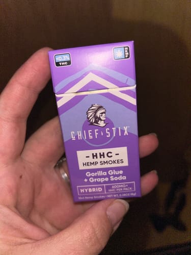 Customer photo review of Chief Stix HHC Hemp Smokes Hybrid Gorilla Glue + Grape Soda
