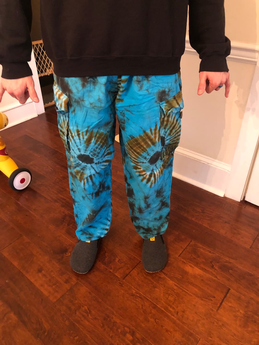 Customer photo review of Delta Blues Tie Dye Cargo Pants