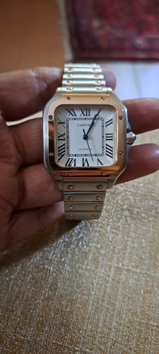 Customer photo review of SANTOS LADY 35.1MM ROSE GOLD STEEL