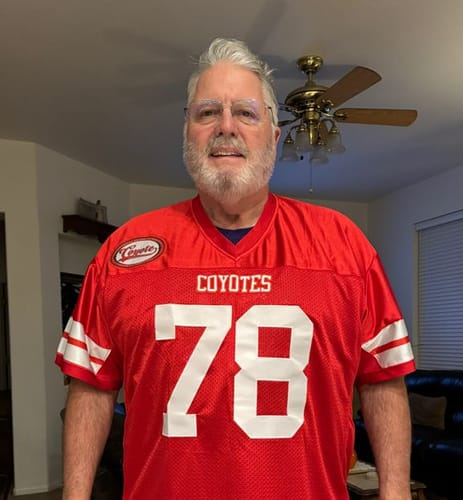 Customer photo review of Custom Red White Mesh Authentic Football Jersey