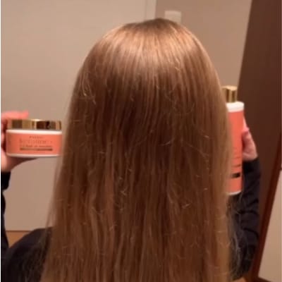 Customer photo review of Coffret Shampoing et masque à l’huile de Macadamia