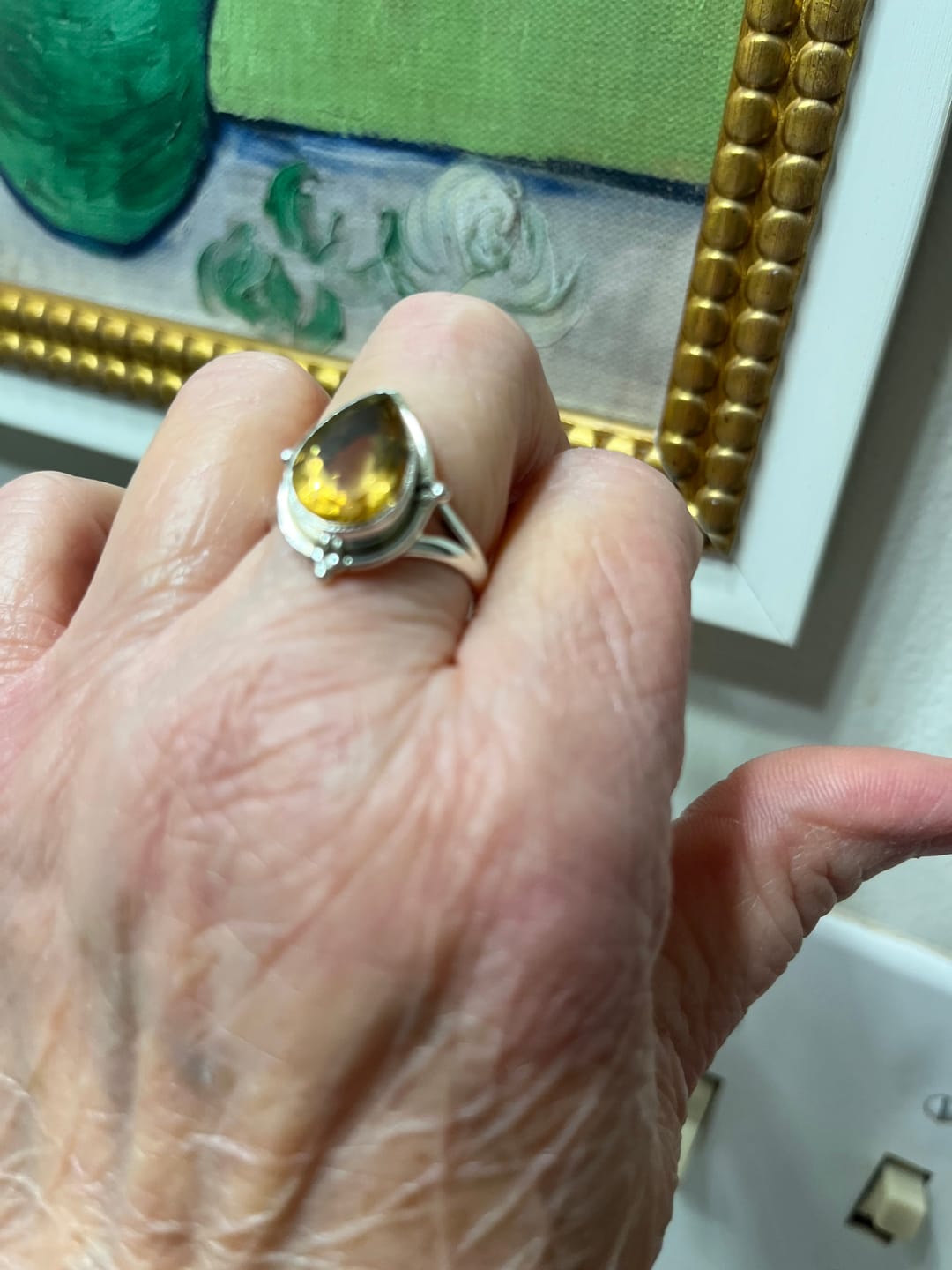 Customer photo review of Citrine Teardrop Ring Sterling Silver