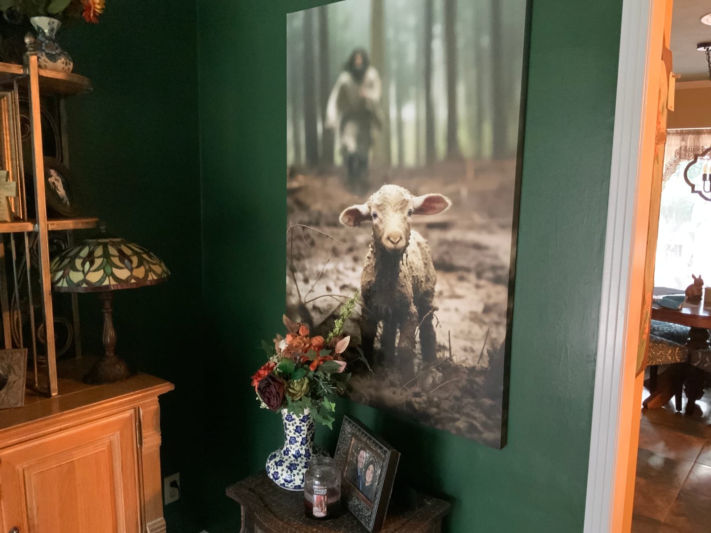 Customer photo review of Jesus Lamb of God, Jesus Running After Lamb, Wall Art Canvas