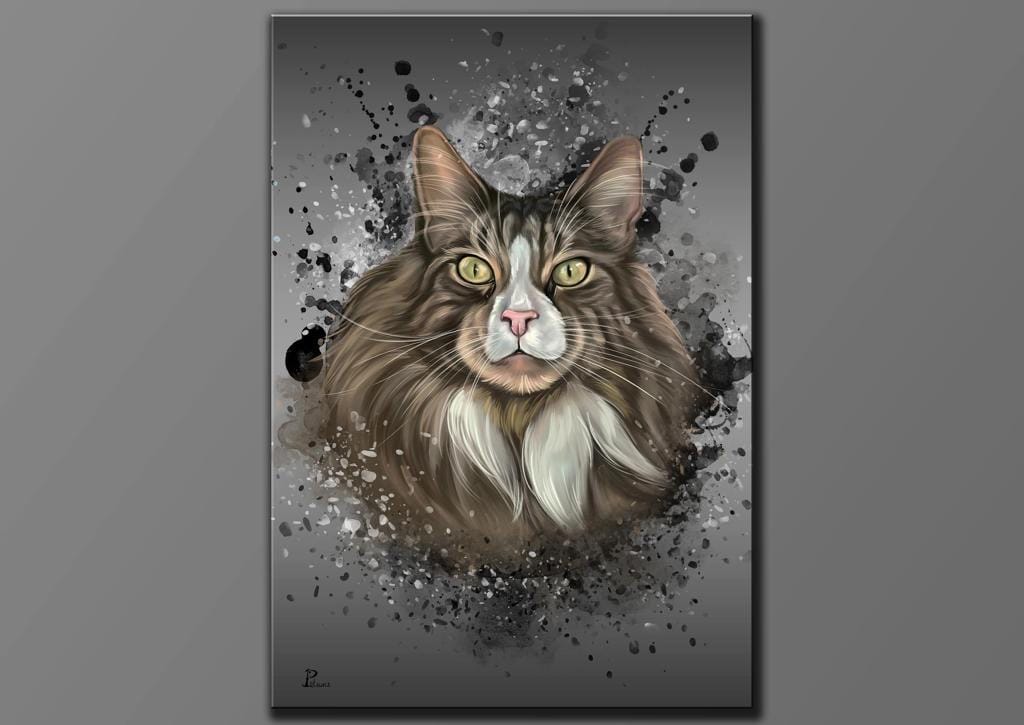 Customer photo review of Handgemaltes Haustierportrait auf Premium Leinwand im Ink Stil