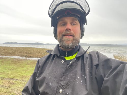 Customer photo review of The Black Edition Unlined Waterproof Rain Jacket