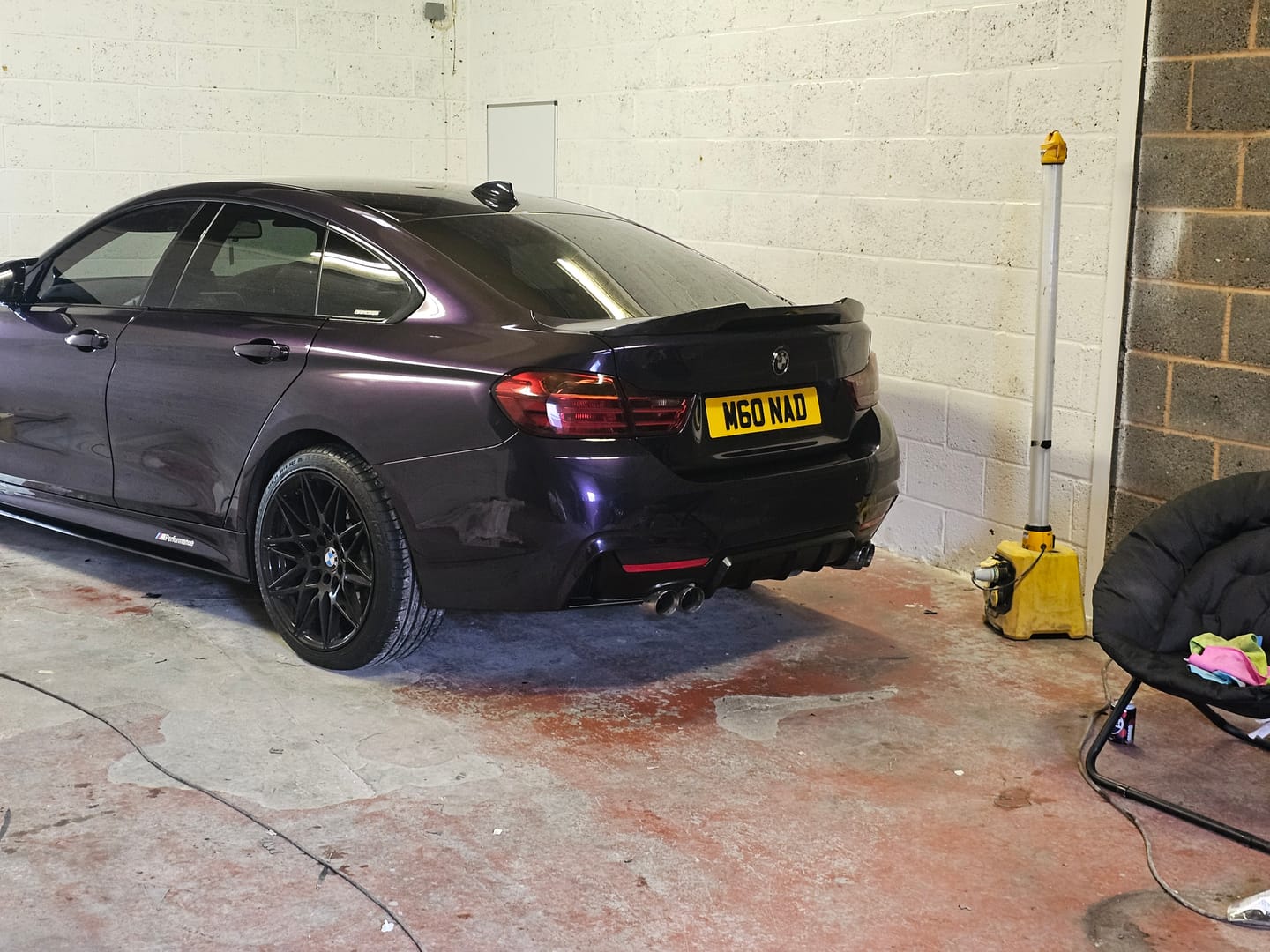 Customer photo review of Glossy Metallic Midnight Purple Vinyl Wrap
