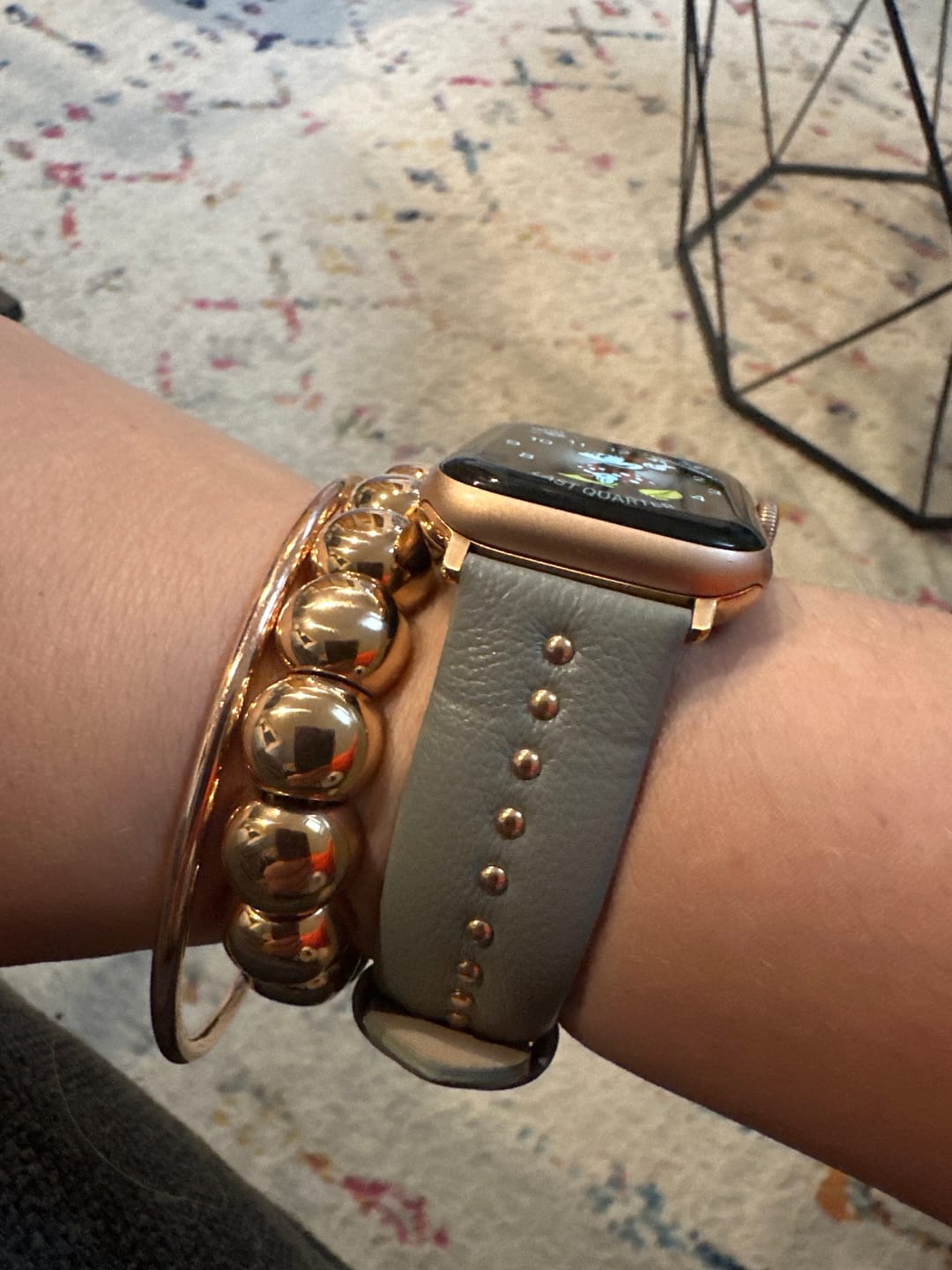 Customer photo review of Gray Stud Band for the Apple Watch - FINAL SALE