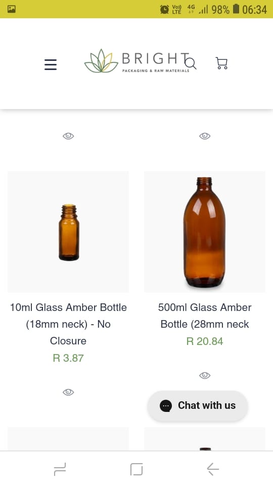 Customer photo review of 100 ml Glass Amber Bottle (18 mm neck) - No Closure