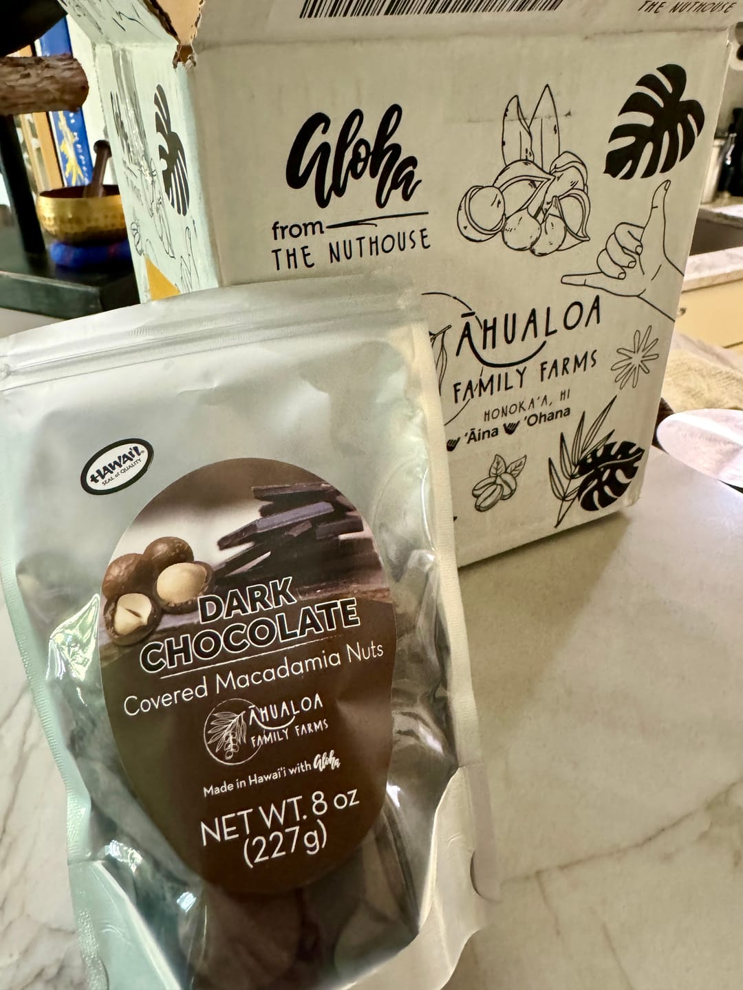 Customer photo review of Dark Chocolate Macadamia Nuts