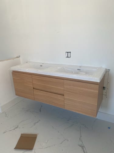 Customer photo review of Monterey Floating Vanity (24"-84")
