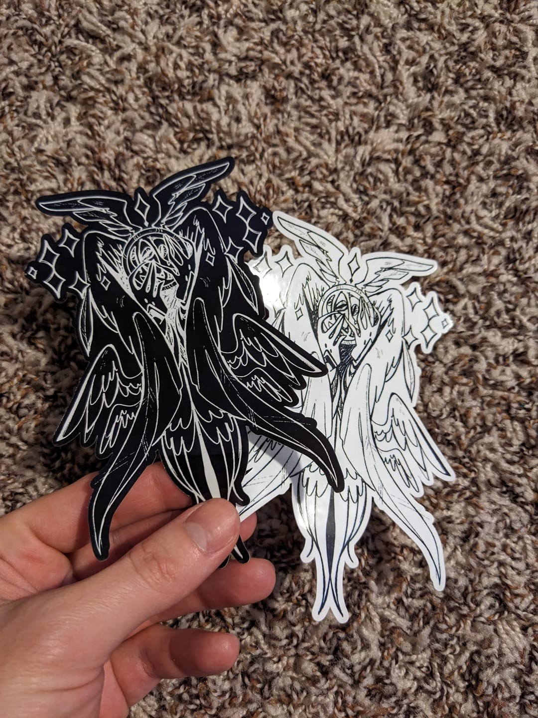 Customer photo review of Big Biblically Accurate Angel Stickers