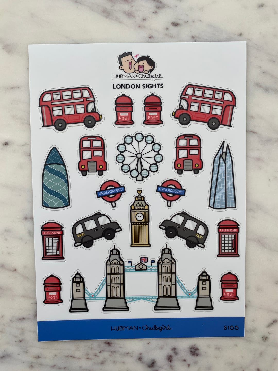 Customer photo review of London Sights Sticker Sheet