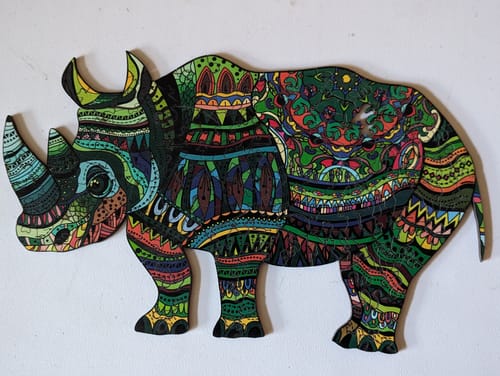 Customer photo review of Watchful Rhino Wooden Jigsaw Puzzle