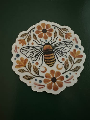 Customer photo review of Flowers And Bee Clear Sticker