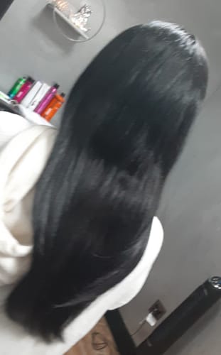 Customer photo review of Full Shine Sew In Hair Weft Bundles 100% Remy Human Hair Darkest Brown (#2)