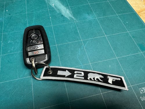 Customer photo review of Right to Bear Arms Jet Tag Keychain