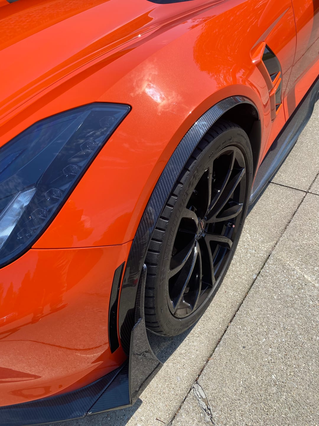 Customer photo review of Chevrolet Corvette C7 Front Fender Flares Wheel Trim