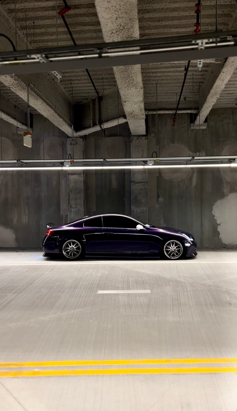 Customer photo review of Glossy Metallic Midnight Purple Vinyl Wrap